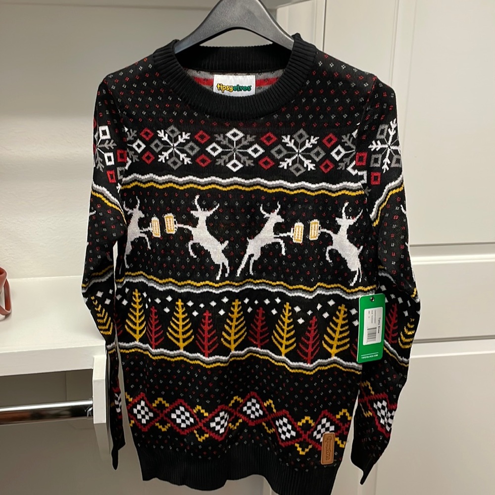 NWT Tipsy Elves Ugly Xmas Men’s Sweater in Sz S!